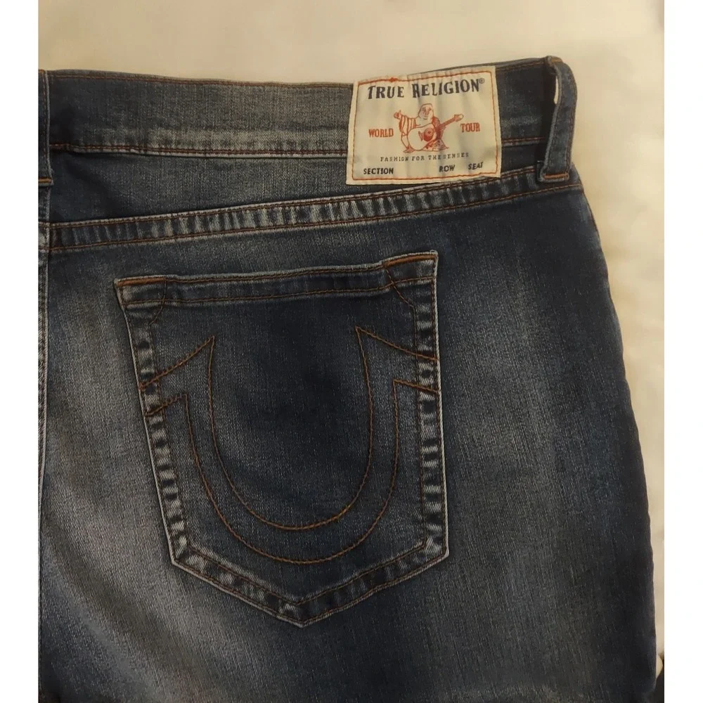True Religion Mens Ricky No Flap Relaxed Fit Straight Leg Jeans Size 46/33